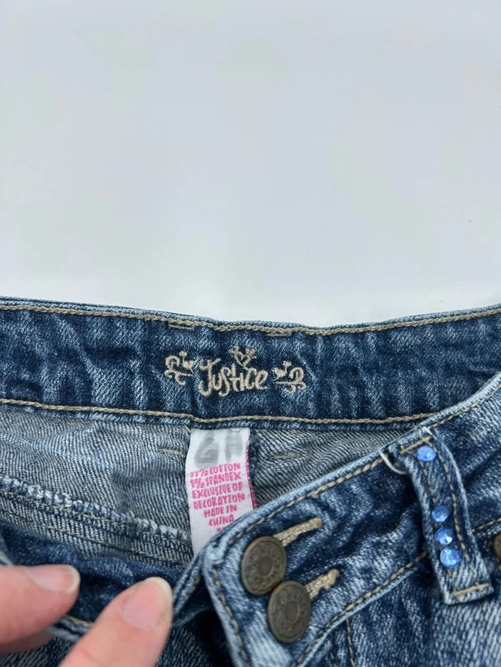 Justice Blue Embellished Flare Jeans 12reg